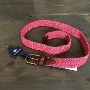 Southern Tide Braided Charleston Red Belt Waist 38 NWT
